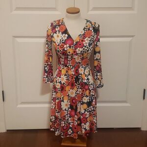 Stitch Fix | Maggy London Nikola 3/4‎ Sleeve Knit Dress Floral 70's Size 2 NEW